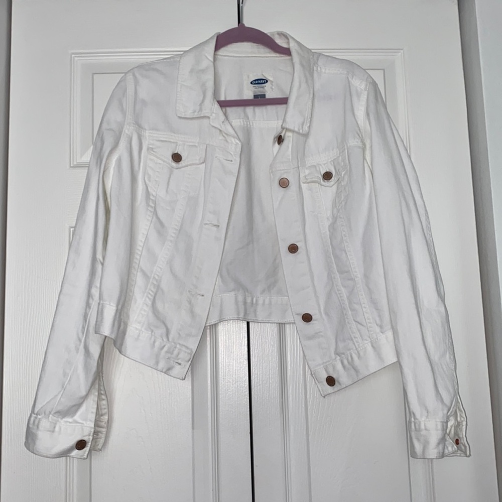 Old Navy L white denim jacket